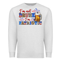 Oatmeal Heather i'm not drunk i'm patriotic zillion Premium Sweatshirt - Zillion Design Studio