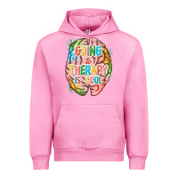 Fuchsia Pink going to therapy is cool Urban Hoodie - NancyCooperArtShop