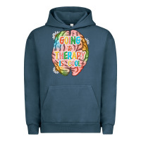 Pigment Midnight Navy going to therapy is cool Urban Hoodie - NancyCooperArtShop