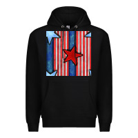 Black 4th of july stars and stripes seamless pattern Premium Hoodie - BundleAndBundleShop