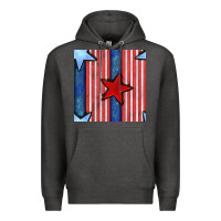 Charcoal Heather 4th of july stars and stripes seamless pattern Premium Hoodie - BundleAndBundleShop