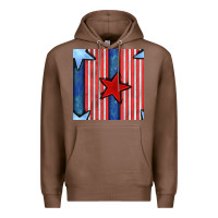 Chestnut 4th of july stars and stripes seamless pattern Premium Hoodie - BundleAndBundleShop