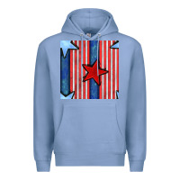 Colony Blue 4th of july stars and stripes seamless pattern Premium Hoodie - BundleAndBundleShop
