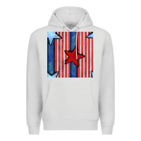 Dove Grey 4th of july stars and stripes seamless pattern Premium Hoodie - BundleAndBundleShop