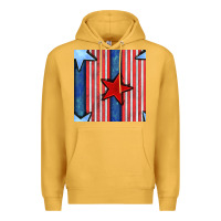 Mustard 4th of july stars and stripes seamless pattern Premium Hoodie - BundleAndBundleShop