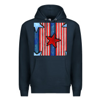 Navy 4th of july stars and stripes seamless pattern Premium Hoodie - BundleAndBundleShop