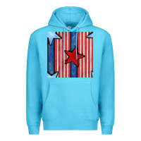 Ocean Blue 4th of july stars and stripes seamless pattern Premium Hoodie - BundleAndBundleShop