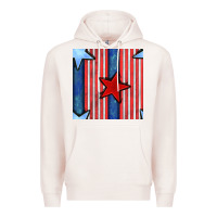 Pale Pink 4th of july stars and stripes seamless pattern Premium Hoodie - BundleAndBundleShop