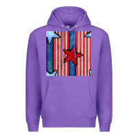 Purple 4th of july stars and stripes seamless pattern Premium Hoodie - BundleAndBundleShop