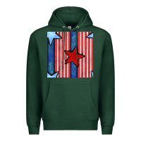 Sports Green 4th of july stars and stripes seamless pattern Premium Hoodie - BundleAndBundleShop