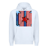 White 4th of july stars and stripes seamless pattern Premium Hoodie - BundleAndBundleShop