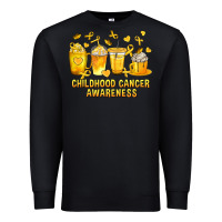 Black Childhood Cancer Awareness Coffee Cups Premium Sweatshirt - texasbilliewilder