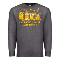 Charcoal Heather Childhood Cancer Awareness Coffee Cups Premium Sweatshirt - texasbilliewilder