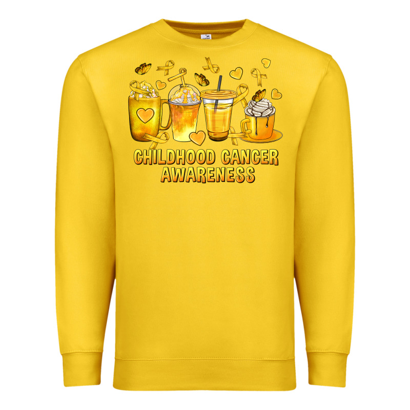 Childhood Cancer Awareness Coffee Cups Premium Sweatshirt by texasbilliewilder | Teevron