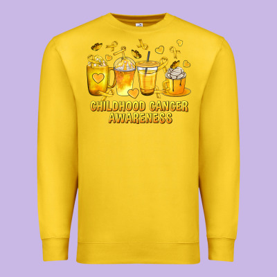 Childhood Cancer Awareness Coffee Cups Premium Sweatshirt Designed By Texasbilliewilder