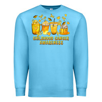 Ocean Blue Childhood Cancer Awareness Coffee Cups Premium Sweatshirt - texasbilliewilder
