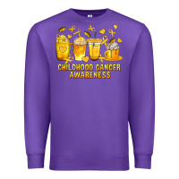 Purple Childhood Cancer Awareness Coffee Cups Premium Sweatshirt - texasbilliewilder