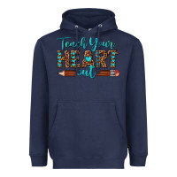 Navy teach your heart out Heavyweight Hoodie - texasbilliewilder