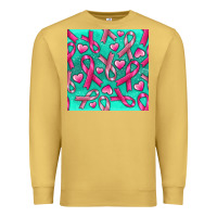 Antique Gold Cancer Ribbon with Heart Premium Sweatshirt - texasbilliewilder