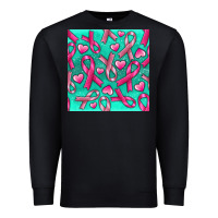 Black Cancer Ribbon with Heart Premium Sweatshirt - texasbilliewilder
