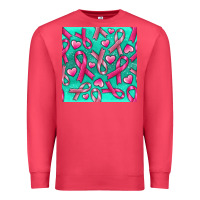 Cardinal Cancer Ribbon with Heart Premium Sweatshirt - texasbilliewilder