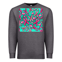 Charcoal Heather Cancer Ribbon with Heart Premium Sweatshirt - texasbilliewilder
