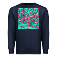 Navy Cancer Ribbon with Heart Premium Sweatshirt - texasbilliewilder