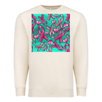 Sandshell Cancer Ribbon with Heart Premium Sweatshirt - texasbilliewilder