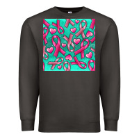 Smoke Cancer Ribbon with Heart Premium Sweatshirt - texasbilliewilder