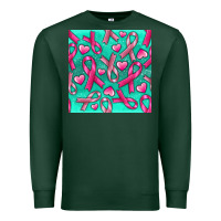 Sports Green Cancer Ribbon with Heart Premium Sweatshirt - texasbilliewilder