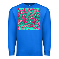 True Royal Cancer Ribbon with Heart Premium Sweatshirt - texasbilliewilder