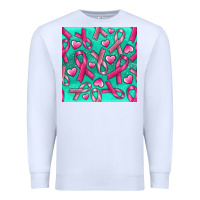 White Cancer Ribbon with Heart Premium Sweatshirt - texasbilliewilder