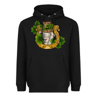Black st patricks day goat horseshoe shamrock Heavyweight Hoodie - RanaPortraitStore