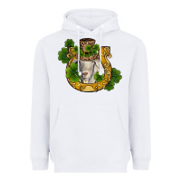 White st patricks day goat horseshoe shamrock Heavyweight Hoodie - RanaPortraitStore