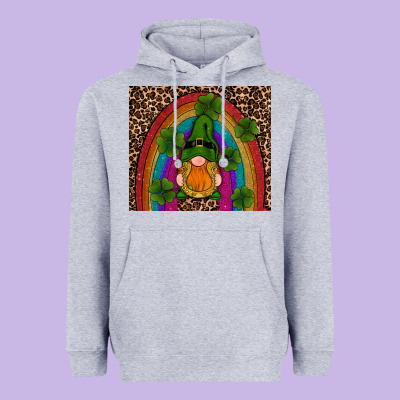 St Patricks Day Gnomes Shamrock Rainwow Heavyweight Hoodie Designed By Ranaportraitstore