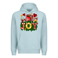 Blue Mist christmas joy coffee and candies Premium Hoodie - AdoDesignShop