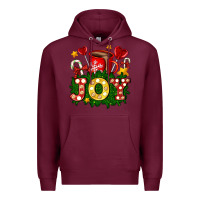 Burgundy christmas joy coffee and candies Premium Hoodie - AdoDesignShop