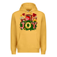 Mustard christmas joy coffee and candies Premium Hoodie - AdoDesignShop