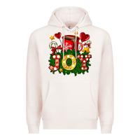 Pale Pink christmas joy coffee and candies Premium Hoodie - AdoDesignShop