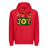Red christmas joy coffee and candies Premium Hoodie - AdoDesignShop