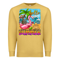 Antique Gold hello summer skeleton Premium Sweatshirt - Zillion Design Studio
