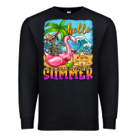 Black hello summer skeleton Premium Sweatshirt - Zillion Design Studio