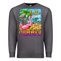 Charcoal Heather hello summer skeleton Premium Sweatshirt - Zillion Design Studio