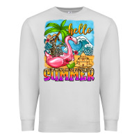 Dove Grey hello summer skeleton Premium Sweatshirt - Zillion Design Studio