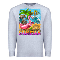 Heather Grey hello summer skeleton Premium Sweatshirt - Zillion Design Studio