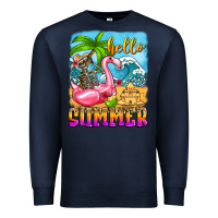 Navy hello summer skeleton Premium Sweatshirt - Zillion Design Studio