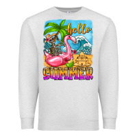 Oatmeal Heather hello summer skeleton Premium Sweatshirt - Zillion Design Studio