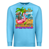 Ocean Blue hello summer skeleton Premium Sweatshirt - Zillion Design Studio
