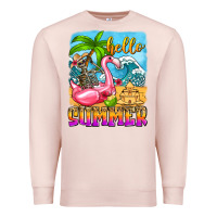 Pale Pink hello summer skeleton Premium Sweatshirt - Zillion Design Studio