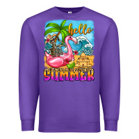 Purple hello summer skeleton Premium Sweatshirt - Zillion Design Studio